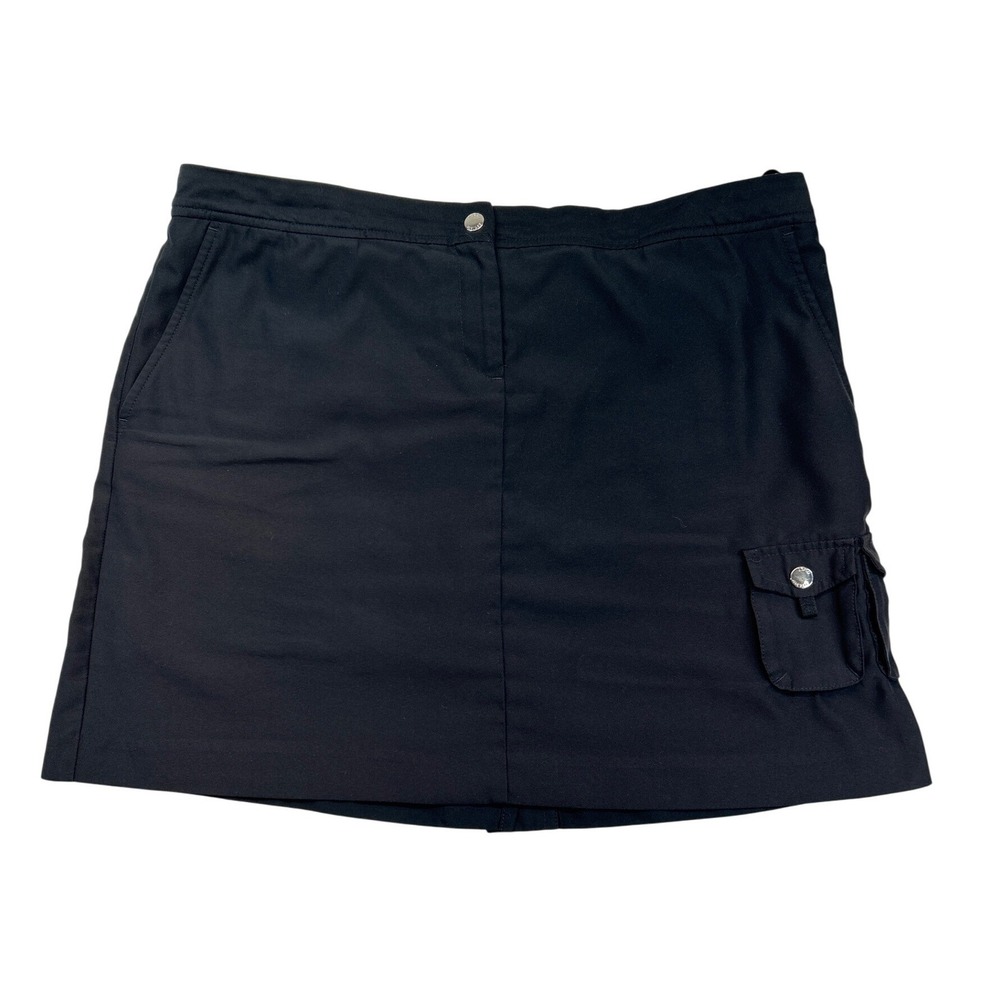 IZOD Golf Skort Women 12 Black Cool FX Cargo Performance‎ Activewear Skirt
